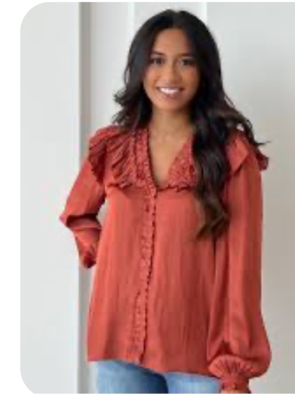 Current Air Los Angeles Pleated Ruffle Blouse Size S